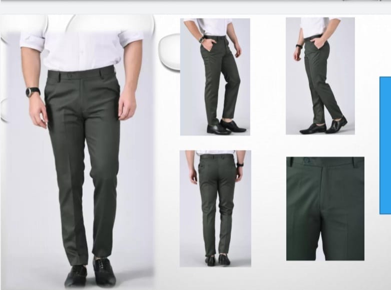 MANCREW Navy Blue, Cream Formal Pant For Men - Formal Trouser combo